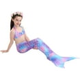 thumbnail image 4 of Rainbow Swimmable Mermaid Tail Bikini Sets with Monofin Swimware Girls Kids Cospaly Gift_Special Gift, 4 of 5
