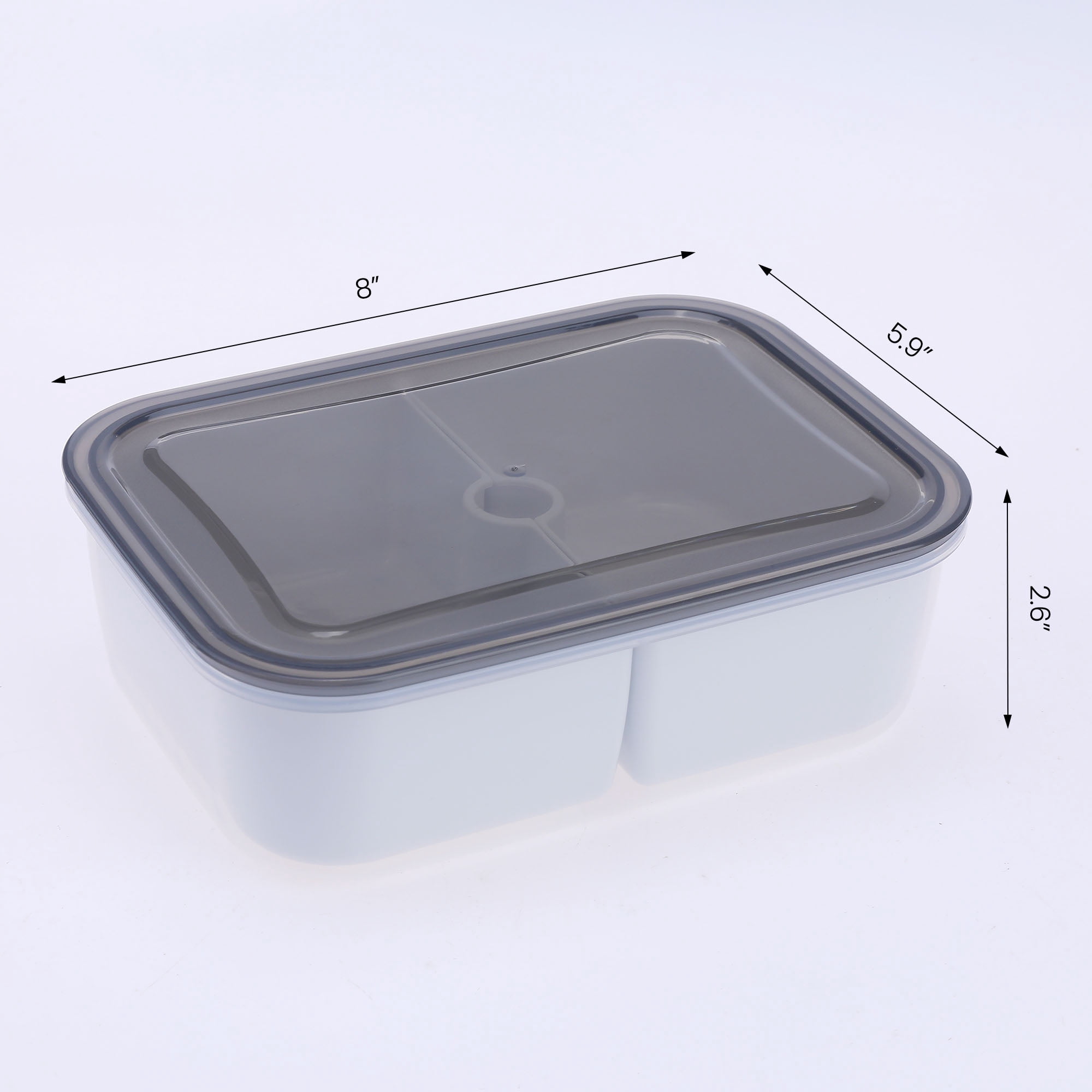 Unique Bargains Food Storage Containers Meal Prep 5 Packs 2 Grids-No Hollow
