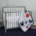 Disney Amazing Mickey Mouse Blue, Red, 3Piece Nursery Crib Bedding Set