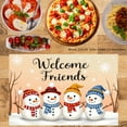 thumbnail image 2 of JOOCAR Welcome Friends Snowmen Christmas Table Mats Set of 4 for Home Kitchen Table Decor 12x18 inch, 2 of 5