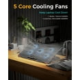 thumbnail image 2 of Laptop Cooling Pad 5 Fans Up to 17.3 Inch Heavy Notebook Cooler, Blue LED Lights, 2 USB Ports, S035, Blue-5fans, 2 of 4