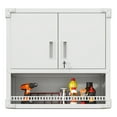 thumbnail image 4 of Metal Wall-Mounted Tool Storage Cabinet, Locking Storage Cabinet with 1 Adjustable Shelf and 1 Opened Drawer for Basement, Home, Kitchen, Bathroom, 4 of 8