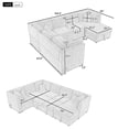 thumbnail image 2 of Harper & Bright Designs L-Shaped Sectional Sofa Bed with Pull-Out Sleeper, Convertible Couch with Storage Chaise, 2 Power Socketsr & 2 USB Ports for Living Room Apartment, 108.6" Beige, 2 of 17