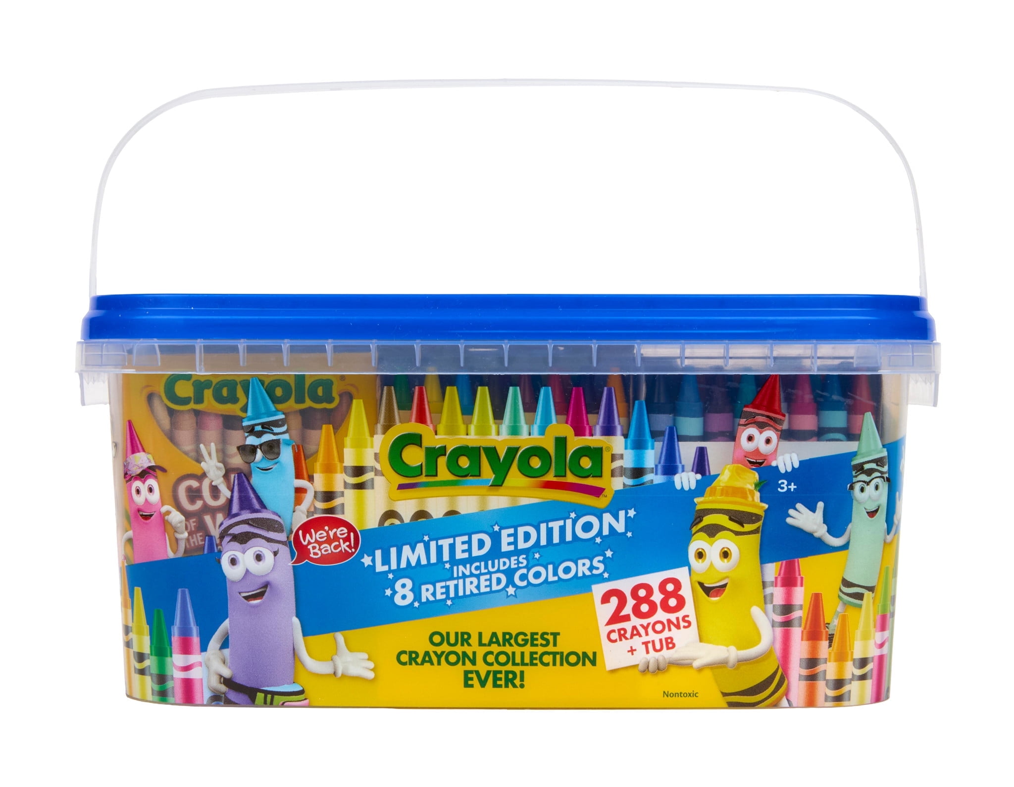 Crayola Crayon Tub, Limited Edition Retired Crayon Colors, 288ct, Classroom Must Haves for Teachers, Back to School, Bulk Art Supplies, Gift for Ages 3, 4, 5, 6