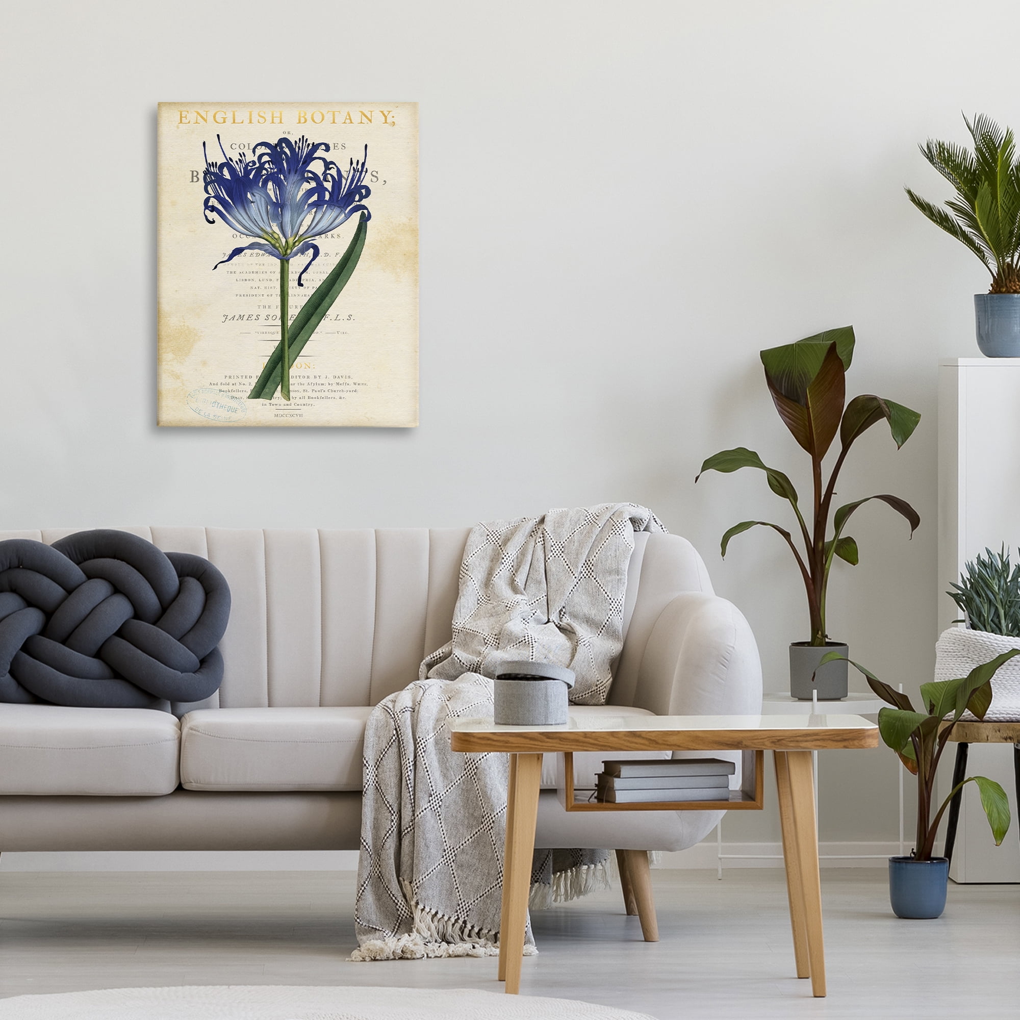 Stupell Industries English Botany Blue Floral Canvas Wall Art, design by Susan Arnot