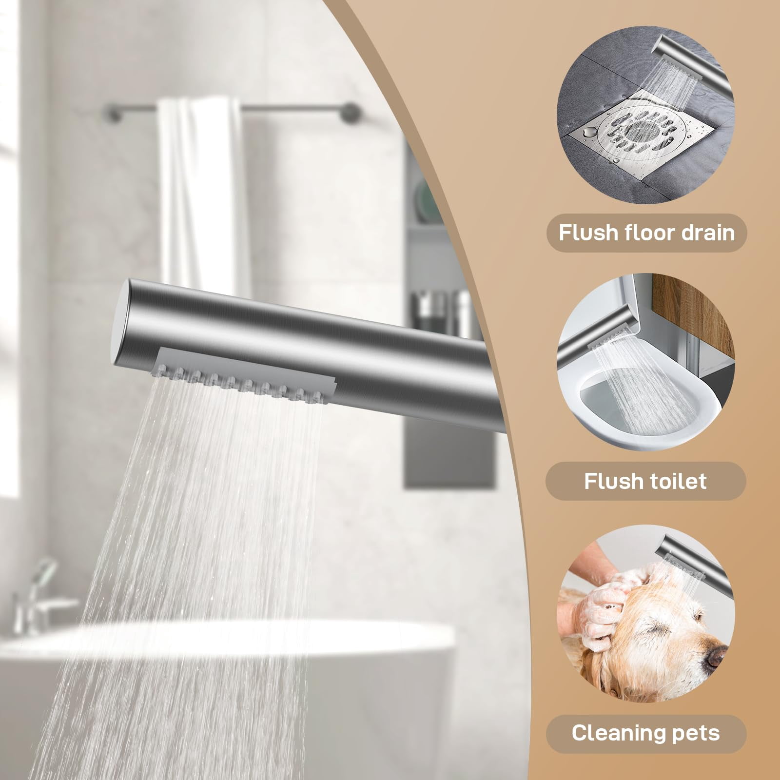 Freestanding Bathtub Faucet Tub Filler Floor Mount Bathroom Faucets Brass Single Handle with Hand Shower,Standing Tub Faucet,cUPC Certified