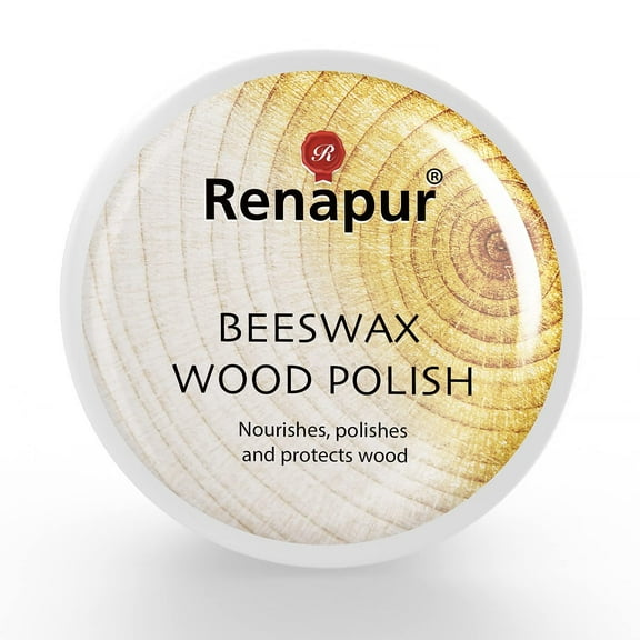 Renapur Premium Beeswax Wood Polish - Natural Furniture Polish & Conditioner - Nourishes, Polishes, and Protects All Wood Types - Food-Safe - Ideal for Wooden Surfaces & Furniture (6.7 fl oz)