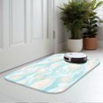 thumbnail image 6 of Watercolor Blue Wave Plush Flannel Bath Rug 16x24 Inches, Quick Dry Absorbent Non Slip Mat for Bathroom Sink Tub, 6 of 8
