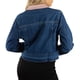 thumbnail image 4 of Jess por Meiko Chaquetas de Mujer de Manga Larga con Cuello, Chaqueta de Denim con Color Contrastante, Talla XL, Denim Azul/ Rosa, 4 of 6