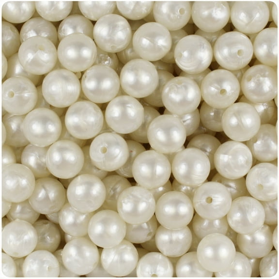 BeadTin Bridal Pearl 10mm Round Plastic Beads (150pcs)