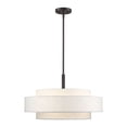 thumbnail image 5 of Livex Lighting Meridian 53" 5-Light Metal & Fabric Pendant in English Bronze, 5 of 10