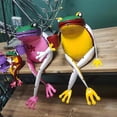 thumbnail image 3 of Hongchun Iron Cross Legged Frog Ormament, Colorful Frog Statue Interesting Toad Statue Garden Decorate(Large - Purple), 3 of 3