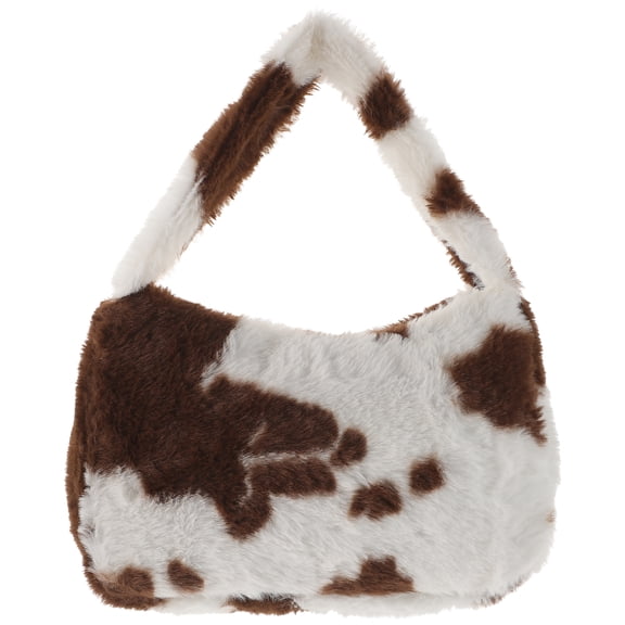 LOLIPPYY Plush Furry Shoulder Bag for Women, Vintage Small Cute Handbag, Soft Underarm Purse for Daily Use and Casual Outings