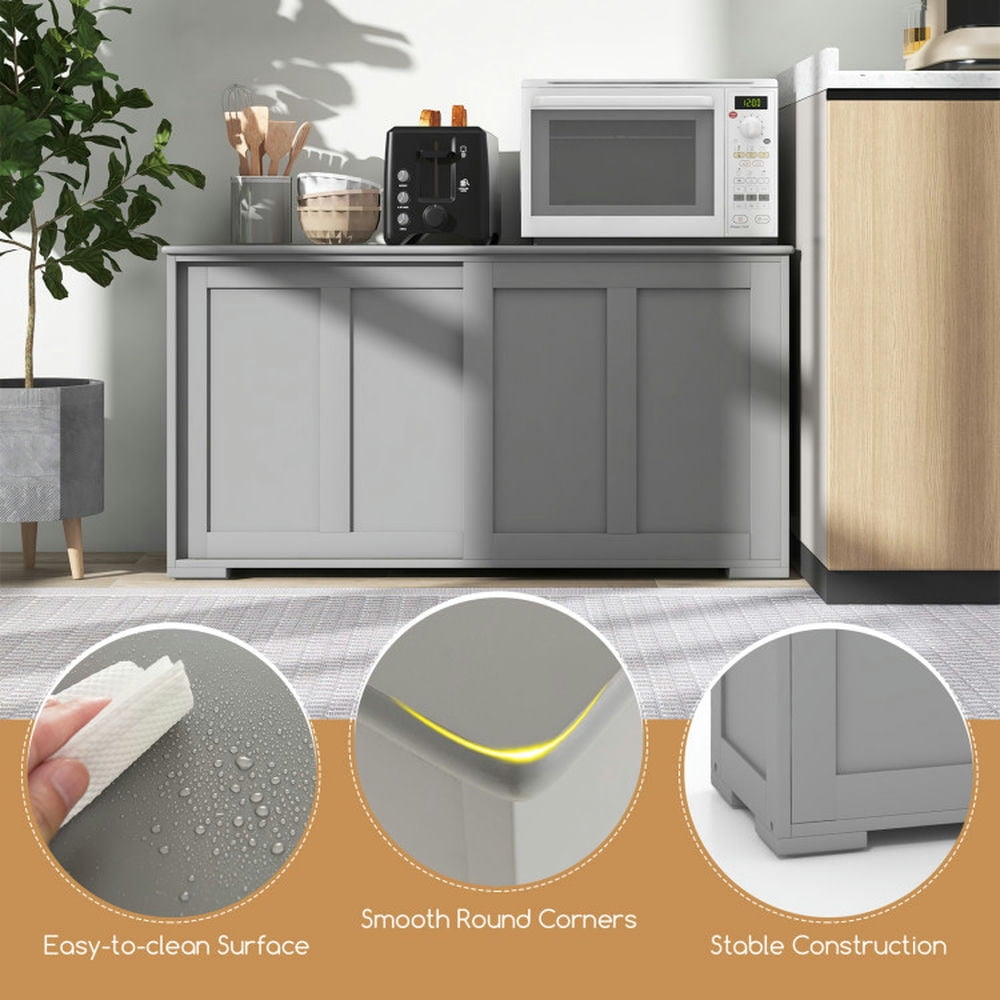 Finihen Kitchen Storage Cabinet, Buffet Sideboard, Antique Stackable Kitchen Storage Sideboard with Height Adjustable Shelf, for Dining Room, Kitchen, Living Room, Gray Finihen Kitchen Storage Cabinet, Buffet Sideboard, Antique Stackable Kitchen Storage Sideboard with Height Adjustable Shelf, for Dining Room, Kitchen, Living Room, Gray