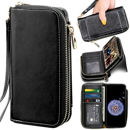 Samsung galaxy S9 PLUS Wallet Case , ELV [PU Leather] Premium Detachable 2in1 Folio Wallet Purse ...