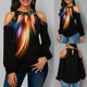thumbnail image 2 of Super_ Camiseta Talla Grande Para Mujer Con Estampado De Arco Iris Blusa Polloverpangjing, 2 of 4