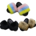 thumbnail image 3 of Womens Artificial Fur Slippers Slides Lady Fuzzy Sandals Open Toe Anti-Slip Shoes, 3 of 3