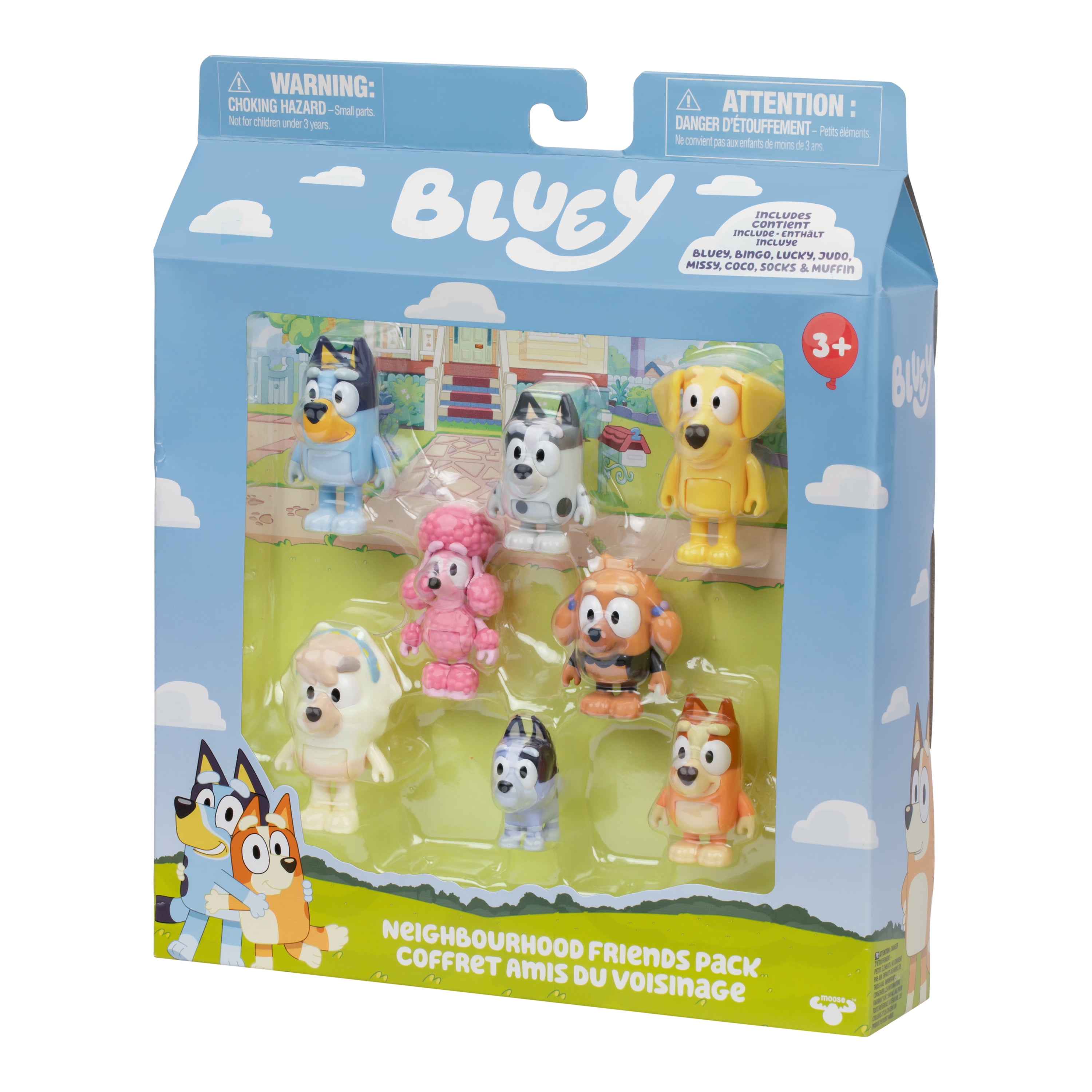 Bluey Neighborhood Friends 8 Pack, 2-2.5 Inch Articulated Figures, Toys for Kids 3-6 Years
