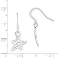 thumbnail image 5 of Sterling Silver Polished Diamond-cut Star Dangle Earrings, 5 of 5