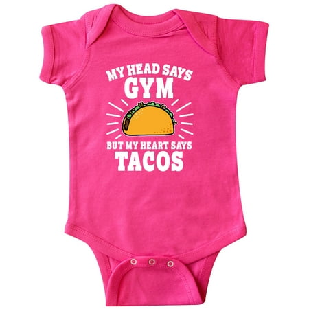 

Inktastic My Head Says Gym But my Heart Says Tacos Gift Baby Boy or Baby Girl Bodysuit
