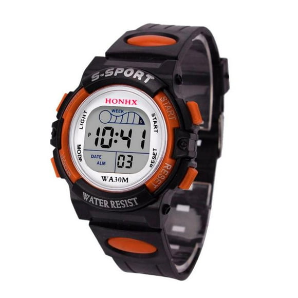 jovati Waterproof Children Boys Digital LED Sports Watch Kids Alarm Date Watch Gift OR