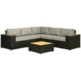thumbnail image 1 of Outsunny 6 Piece Rattan Patio Furniture Set with Corner Sofa, Table, Grey, 1 of 10
