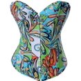 thumbnail image 1 of Femmes Vintage Floral Denim Corset Bustier Top, 1 of 5
