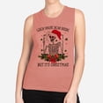 thumbnail image 2 of Santa Skeleton Dead Inside Women's Muscle Tank Small Desert Pink, 2 of 5