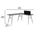 thumbnail image 5 of BlackArc Black Gaming Desk with L-Shaped 89.5" Diagonal Width - Black Laminate Top and Powder Coated Silver Metal Frame, 5 of 10