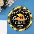 thumbnail image 5 of 50-Count Black Graduation Paper Plates,9-Inch Disposable Dinner Plates for Party,Gold Foil Graduation Theme Tableware, 5 of 5