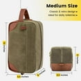 thumbnail image 2 of Toiletry Bag Hanging Dopp Kit for Men Water Resistant Canvas Shaving Bag with Large Capacity for Travel - Green, 2 of 15