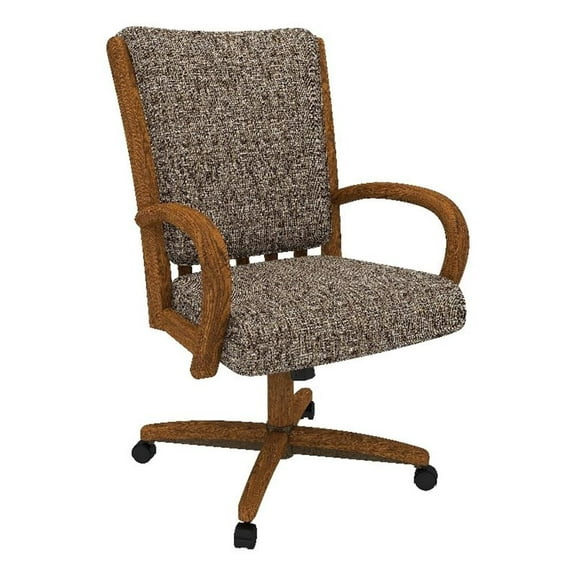 Chromcraft CM177 Solid Wood Caster Dining Chair in Chestnut Finish