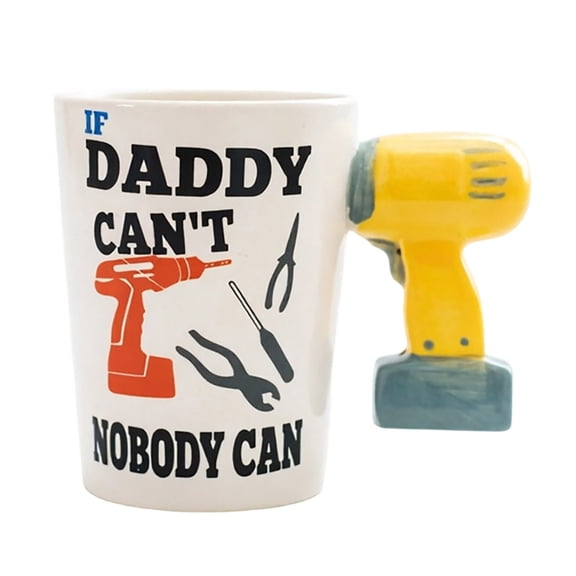 Ceramic Coffee Mug with 3D Tool Handle, Funny Novelty Drinkware for Coffee Tea and Everyday Beverage Enjoyment(Yellow,414.0ML / 14Oz)