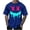 Blue, variant on WREESH Halloween T-Shirts Summer Fashion Casual Men's Round Neck Printed T-Shirt Top Black