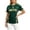Dark Green, variant on Boys Brazil Stripe Badge Print Top Short Sleeve Soccer Jersey Style Crew Neck Tee Classic Football Fan Match Shirt
