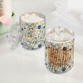 thumbnail image 2 of Yayeee 2 Pack Qtip Holder Bathroom Cotton Swab Canister with Lid Clear Dispenser Set, Blue Floral, 2 of 6