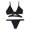 Black, variant on adviicd Swimsuit for Women Women's Sexy Thong Bottom Two Piece Bikini Double Shoulder Straps Cute Swimsuit Triangle Bathing (Black,XXXL)