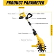 thumbnail image 6 of DENEST 20V Cordless Tiller Cultivator, Electric Garden Tiller 250 RPM 3.9" Tilling Width, 6.7" Depth, with 2000mAh Battery, Height Adjustable, 6 of 9