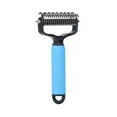thumbnail image 2 of Primegos Pet Detangling Comb Handheld Undercoat Rake for Dogs Cats Double-Sided Stainless Steel Teeth Grooming Brush for Thinning Shedding, 2 of 8
