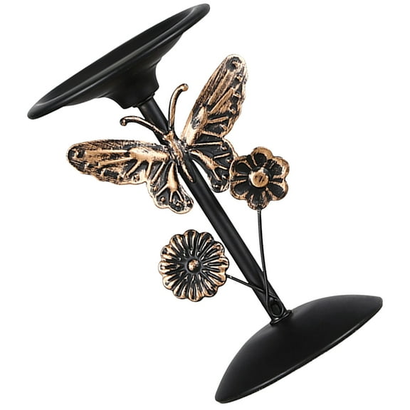 Masteelf Vintage Metal Candle Holder for Pillar Candles Add Elegance to Parties Weddings and Home Decor Black