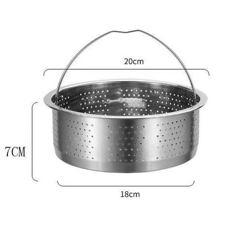 

GYZEE Steamer Insert Steamer Pot Stainless Steel Basket Rice Steamer Pressure Cooker 20cm
