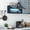 Black, variant on Mintazer Wall-Mounted Kitchen Storage Cabinet with LED Light, Flip-Up Glass Door Wall Cabinet with Gold Trim, Black