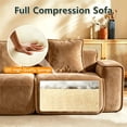 thumbnail image 3 of Aukfa 79" Boneless Couch Deep Seat Loveseat Cloud Sofa for Living Room Bedroom, 2 Pillows, Velvet, Brown, 3 of 8