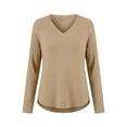 thumbnail image 3 of MESSUEN Lightweight Sweaters for Women Baggy Sweater V Neck Sweaters for Women's Shirts Ladies Sweaters Winter Sweater for Women's Sweaters Khaki M, 3 of 4