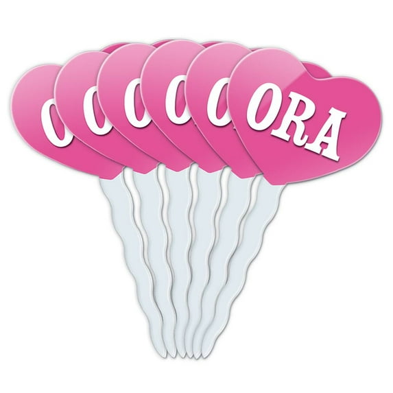 Ora Heart Love Cupcake Picks Toppers - Set of 6