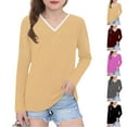 thumbnail image 1 of Tranfacy Chemises à Manches Longues pour Filles 2-14 Ans Mode Imprimée Décontractée Col en V pour Printemps et Automne, 1 of 7
