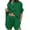Green, variant on Short Sets for Women Loose Fit Cotton Linen Short Sleeve Button Down Collared Shirt and Wide Leg Shorts 2 Piece Matching Set