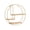 Gold & Natural, variant on MH London Lemar Round Wall Shelves Set, 3 Tier Solid Wood Floating Shelf with Metal Frame for Bedroom Kitchen or Living Room Walls, 19.5 in Diameter, Bronze