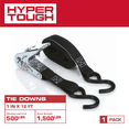 thumbnail image 4 of (2 pack) Hyper Tough 12 ft x 1 in Black Ratchet Tie-Down with Coated S-Hooks, 4 of 10