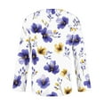 thumbnail image 5 of Women's Button Down Shirts Long Sleeve Shirt Fashion Floral Printed Blouses Casual Button-Up Loose T-shirt V-Neck Lapel Pullover Top Yellow M, 5 of 5